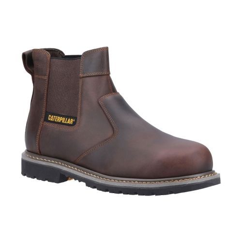 Caterpillar Powerplant Dealer Chaussures De Sécurité Bottes Travail En Cuir Brun