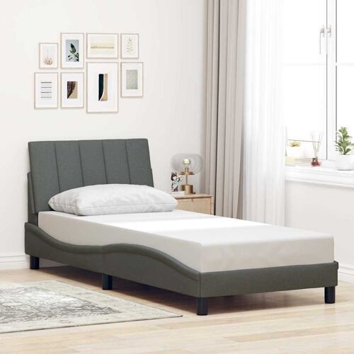 vidaXL Cadre de lit sans matelas gris foncé 80x200 cm tissu