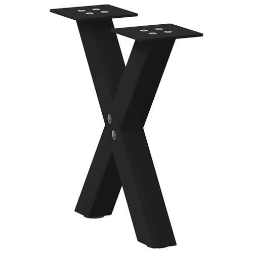 vidaXL Pieds de table basse forme de X 2 pcs noir 30x(30-31) cm acier