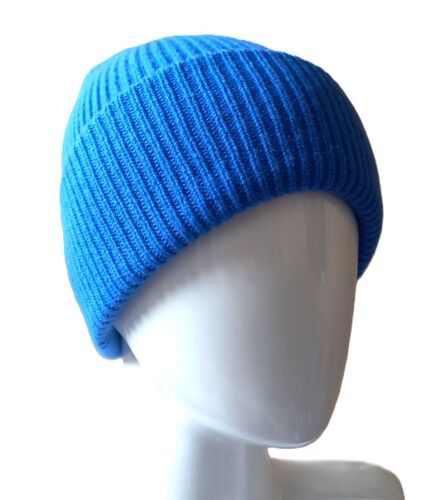 Bonnet En Laine De Mérinos, Très Chaud, Pour Femmes Hommes, Bleu