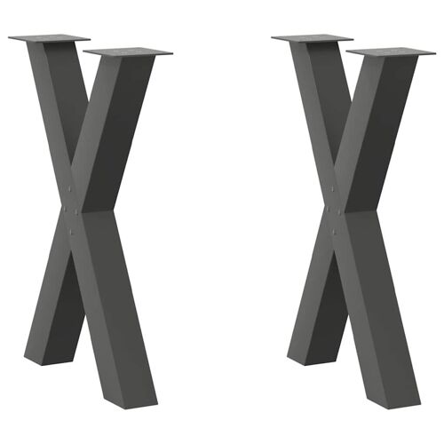 vidaXL Pieds de table à manger forme de X 2 pcs 50x(72-73) cm acier