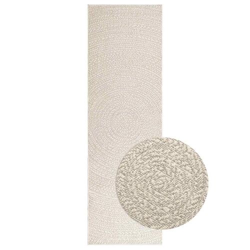 Vidaxl Tapis Zizur Crème 80x250 Cm Aspect De Jute Intérieur Extérieur