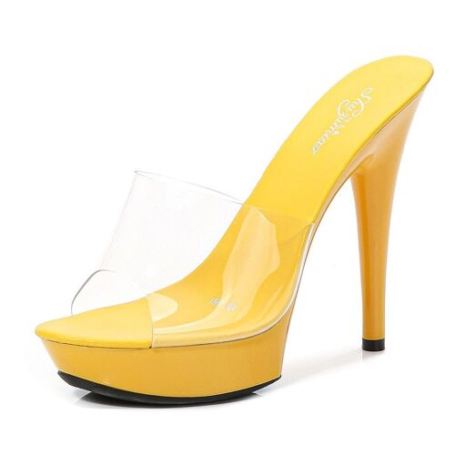 Chaussures De Mariage Plateforme Pour Femmes, Sandales En Pvc, Imperméables, Pantoufles Sexy Talons Hauts, Pour Discothèque, 13cm