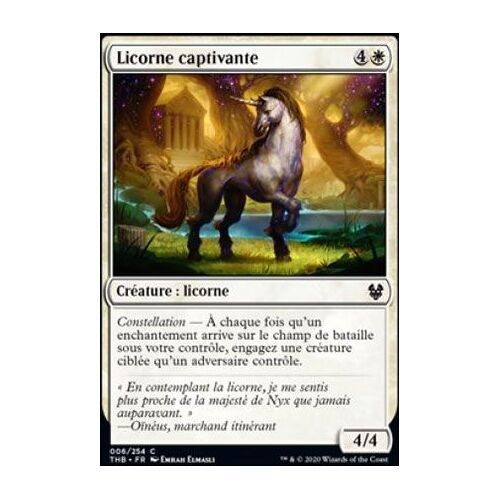 Carte Magic Mtg - Licorne Captivante - 006/254 - Theros Par-Dela La Mort -