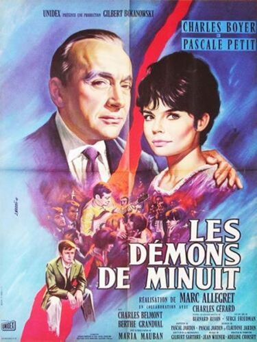 Les Démons De Minuit - Véritable Affiche De Cinéma - Format 60x80 Cm - Marc Allegret - Charles Boyer - Pascale Petit - Maria Mauban - Charles Belmont - Année 1961