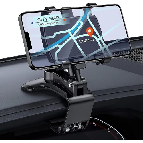 Support De Support De Téléphone De Voiture Pour Tableau De Bord, Support De Clip De Voiture Rotatif Universel 360 Pour Smartphones 4 « -7 »
