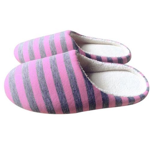Chaussures De Maison Pour Femmes, Pantoufles Antidérapantes En Coton, Douces Et Rayées, En Peluche, Chaudes, Unisexes,
