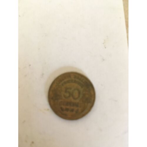 Pièce De 50 Centimes De Franc 1941 Mortlon Bronze-Alu France