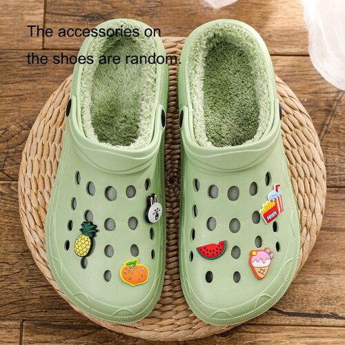 Chaussures De Jardin Antidérapantes Pour Hommes Et Femmes, Sabots Séchage Rapide, Sandales Chaudes En Peluche, Pantoufles De Maison