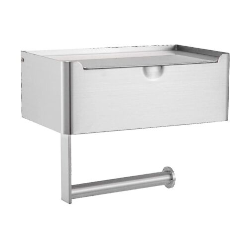 Support de papier toilette avec lingettes jetables Distributeur de rangement et étagère de téléphone, lingettes de rouleau de papier toilette Hold
