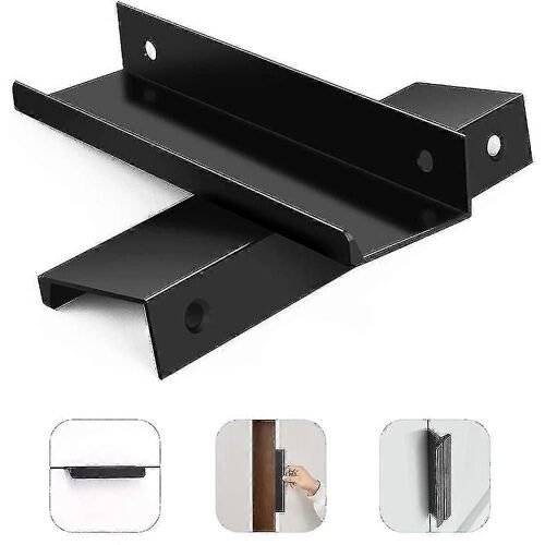 4pcs Mount Finger Edge Pull Handles, 80 / 120mm Aluminium Dissimulé Poignée Armoires Tiroirs Poignée Tab Pour Maison Cuisine Tiroir Tiroir Armoire Boutons Wardrob