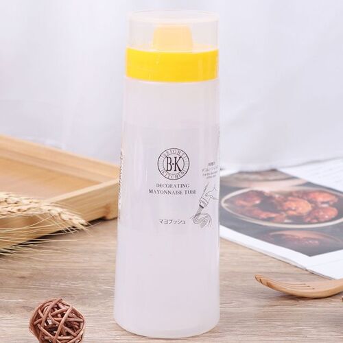 Bouteille De Sauce À 4 Trous De 300ml, Bouteille D'assaisonnement En Plastique, Huileur Avec Couvercle, Bouteille De Sauce À Presser, Résine Sûre Pour Ketchup Mayonnaise