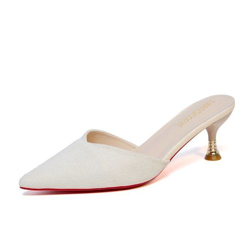 Chaussures Talons Hauts Pour Femmes, Mules Bout Pointu, Noires, Antibrouillard, Tongs Enfiler Pour La Maison, Chaussures De Fête Ol