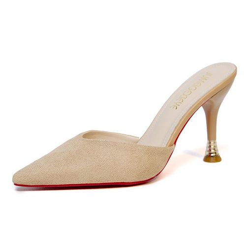 Chaussures Talons Hauts Pour Femmes, Mules Bout Pointu, Noires, Antibrouillard, Tongs Enfiler Pour La Maison, Chaussures De Fête Ol