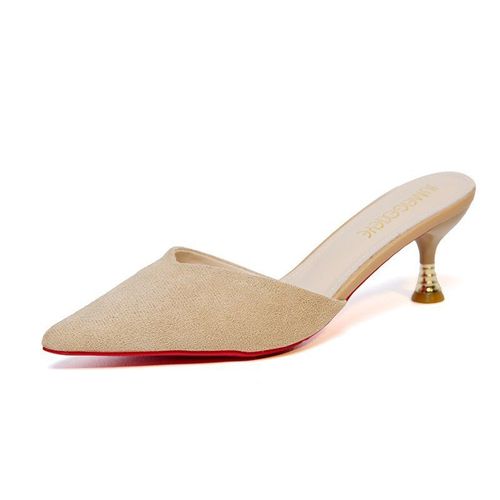 Chaussures Talons Hauts Pour Femmes, Mules Bout Pointu, Noires, Antibrouillard, Tongs Enfiler Pour La Maison, Chaussures De Fête Ol