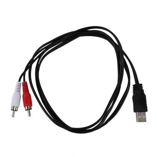 1.5m Usb A Mâle à 2x Rca Phono Av Câble Tv Aux Audio Video Adapter