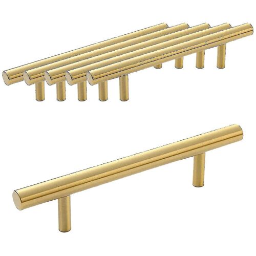 Poignées de tiroir en or, 6 pouces Poignées de meubles en or Armoire en alliage d'aluminium Tire placard T Ba 6 Pcs