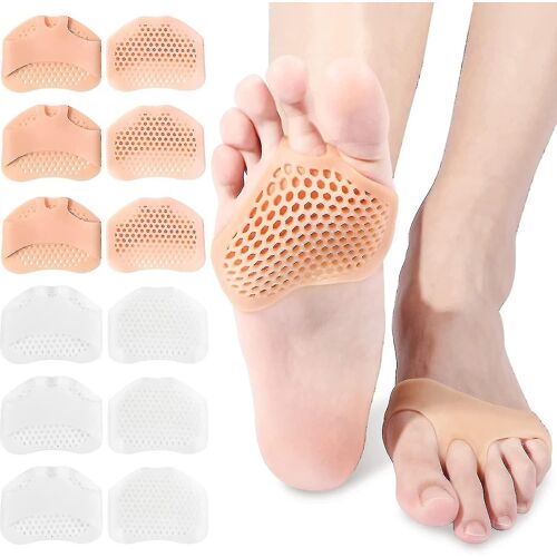 Coussinets D'avant-Pied En Silicone Avec Coussinets De Soulagement De La Douleur Respirants Perforés 12 Pièces