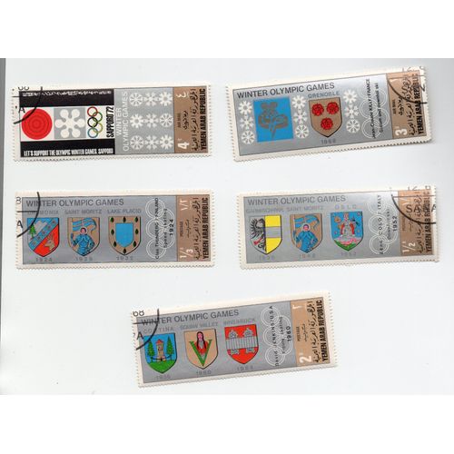 Yémen- Lot De 5 Timbres Oblitérés Jeux Olympiques