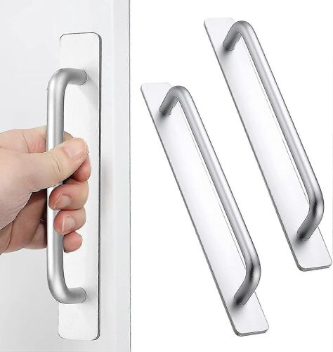 Auto-stick Instant Armoire Tiroir Poignées Tire - 2pcs Alliage d'Aluminium Tiroir Push Pull Poignées Aide Avec Poignée de Porte Adhésive Pour Armoire de Cuisine Dr