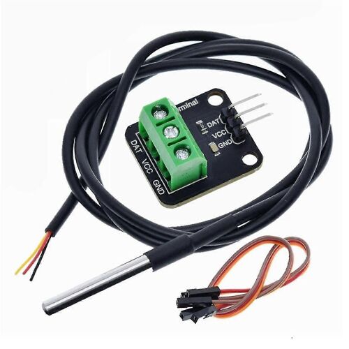 Kit De Module De Capteur De Température Ds18b20 Adaptateur De Terminal De Sonde De Câble De Capteur Numérique Étanche 100 Cm