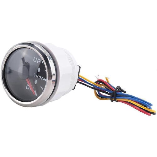 52mm Numérique Marine Trim Gauge Universel Balance Signal Trim Meter Indicateur Rouge Rétro-Éclairage Avec Alarme Noir Droite