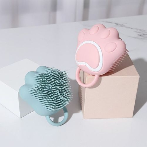 2pcs Brosse De Bain Pour Chiens Et Chats, Distributeur De Shampooing Et De Massage En Silicone Pour Chiens Et Chats À Poils Courts Et Longs ?En Forme De Patte)