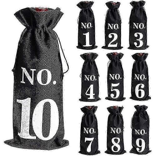1 À 10 Sacs De Vin En Toile De Jute Dégustation De Vin À L'aveugle,Sacs À Vin Numéros De Table De Mariage,Sacs De Dégustation De Vin,Fête