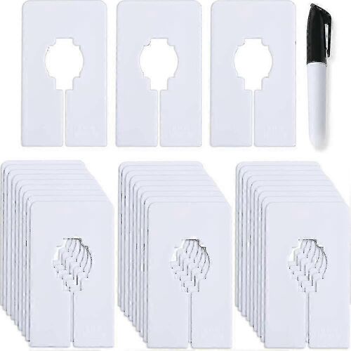 30 Séparateurs De Placard Pour Les Vêtements Suspendus - Diviseurs De Taille De Vêtements, 1,5x Plus Large Séparateur De Placard Blanc Ensemble A