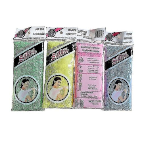 4 Pcs Beauté Peau Bain Laver Serviette Long Exfoliant Nylon Serviette De Bain, 35 Pouces, Jaune + Bleu + Vert + Rose-Mxbc