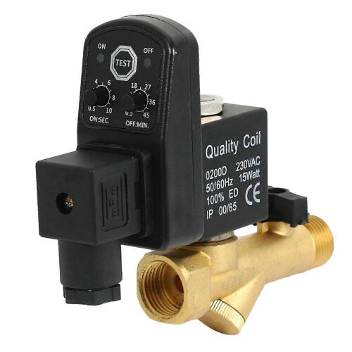 Ac 220V 1/2inch Compresseur électronique chronométré 2way Réservoir de gaz Vanne de vidange automatique