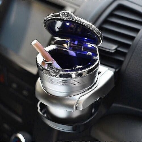 Cendrier Voiture Avec Lumière - Design Noir Et Blanc - Porte-Cigarette Sans Fumée-Yvan