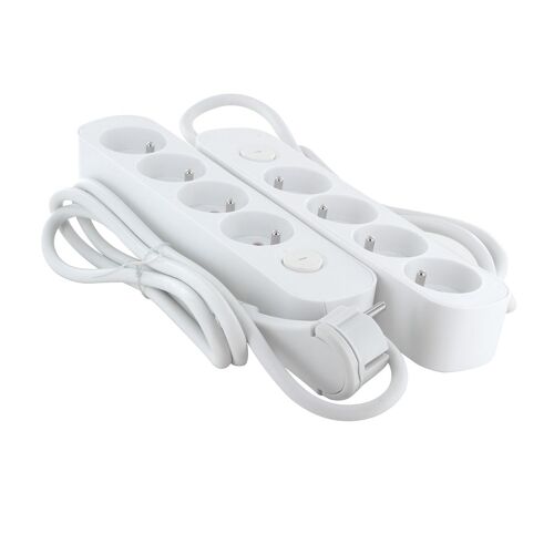 Lot de 2 blocs multiprises 4x16A + interrupteur - 1,5m - Chacon