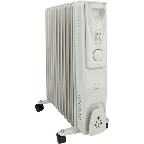 Radiateur mobile bain d'huile 2500W - blanc - Voltman
