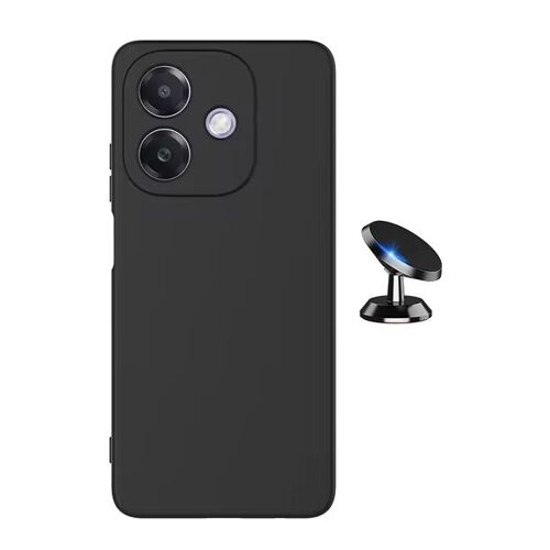 Kit Support Voiture Magnétique + Coque En Silicone Liquide Phonecare Pour Oppo A40M - Noir