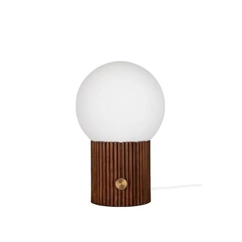 Lampe De Table - Hubble - Modèle 22 - Bois Laqué - Verre Blanc Mat - 1 Ampoule E27 60w