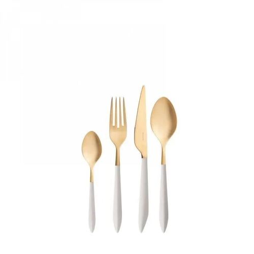 Ménagère 24 Pièces - Ares - Ares Gold - Acier Inoxydable 18/10 - Finition Pvd Or - Lave-Vaisselle Compatible