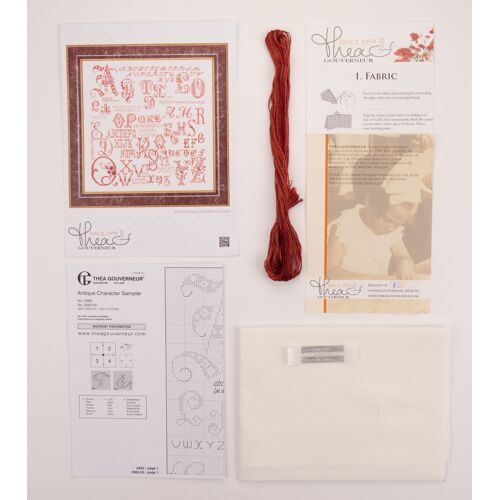 Thea Gouverneur - Kit De Point De Croix Compté - Échantillonneur De Personnage Antique - Lin - 36 Compter - Pour Adultes - 2093