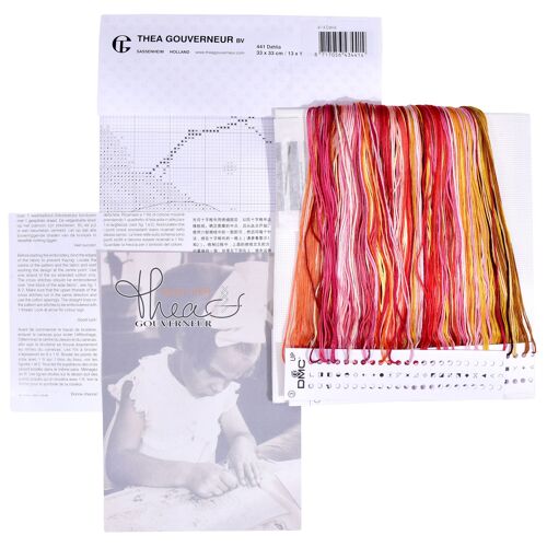 Thea Gouverneur - Kit De Point De Croix Compté - Coussin Dahlia - Aida - 16 Compter - Pour Adultes - 441a