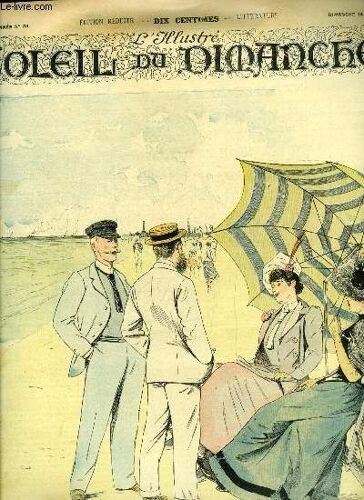L Illustré, Soleil Du Dimanche N° 33 - Aux Bains De Mer, Sur La Plage, Aquarelle De L. Vallet, Le Jeu Des Trois Règnes Par Charles Joliet, Monsieur Chut Par Edmond Et Jules De Goncourt, Un Concert D(...)
