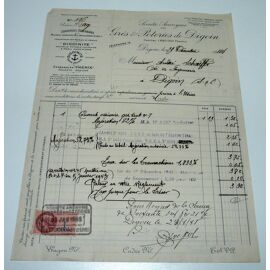 Facture Grès Et Poteries De Digoin 1944