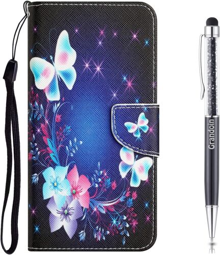 Coque Pour Samsung Galaxy M40s 4g, ¿¿Tui Portefeuille En Cuir Pour Samsung M40s 4g, Housse De Protection Etui ¿¿ Rabat Premium En Cuir Pu [Pochette De Portefeuille] [Magn¿¿Tique] (Papillon 2)