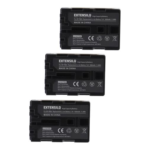 EXTENSILO 3x Batteries compatible avec Sony A-100, ALPHA 100, CCD-TRV108, CCD-TRV118 appareil photo, reflex numérique (1600mAh, 7,4V, Li-ion)