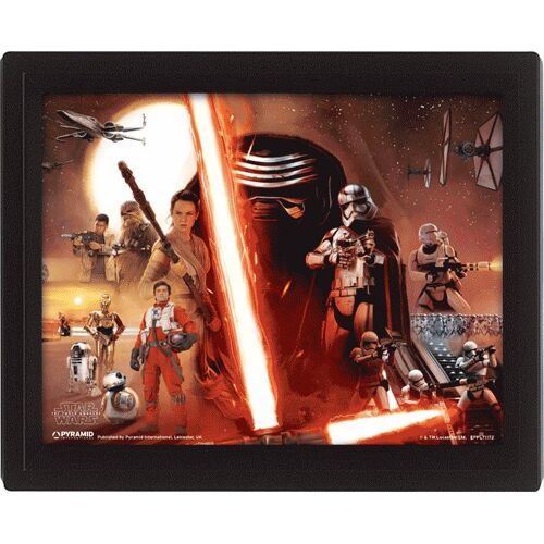 Star Wars Episode Vii Pack Posters Effet 3d Encadré Galaxy 26 X 20 Cm