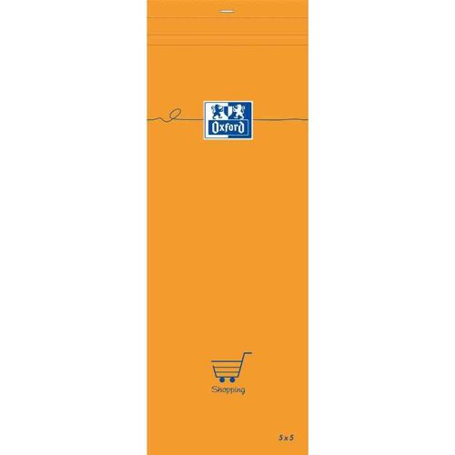 Oxford Lot De 10 Bloc-Notes Shoping Orange 74 X 210 Mm Quadrillé 80 F
