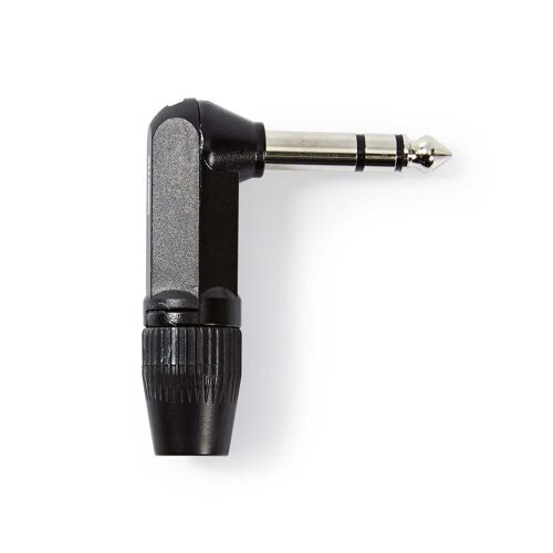Connecteur Jack Audio | Coudé | Mâle | Plaqué Nickel | Souder | Diamètre D'entrée De Câble: 8.0 Mm | Aluminium | Noir | 1 Pièces | Sac En Plastique