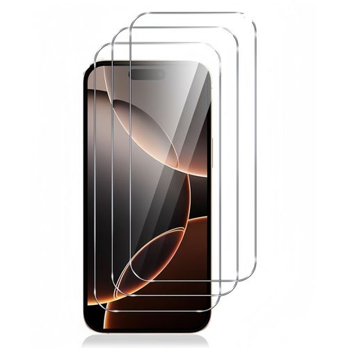 HQSELECTION® Lot De 3 Verre Trempé Pour iPhone 16 Pro (6,3 Pouces) .Film de Protection d'écran Transparent - Anti Rayures - Ultra Résistant Dureté 9H