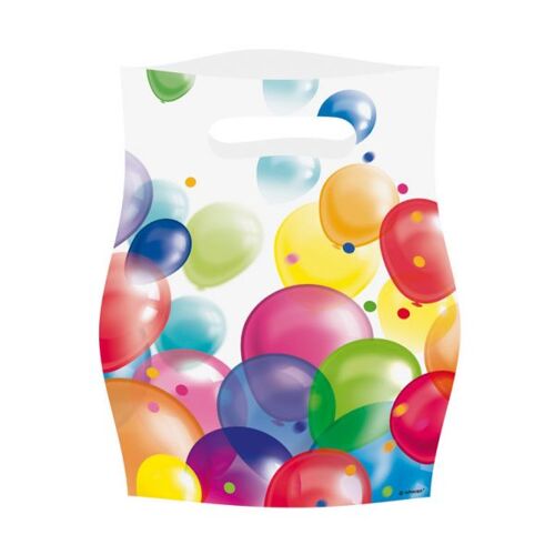 Lot 8 Sachets fête, Sac à bonbons en plastique - Balloons - Ballons - Amscan