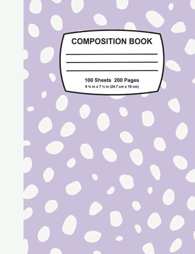 Composition Style Notebook: Blank Wide Ruled Paper Notebook Journal | Notetaking For Girls Boys Kids Teens Students | Pastel Spring Light Purple Drops