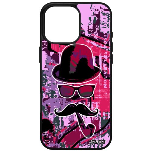 Coque Pour Iphone 16 Pro Max Silicone Monsieur Moustache De Protection Personnalisé Peinture Rose Fille Graf Telephone Pipe Metal Apple